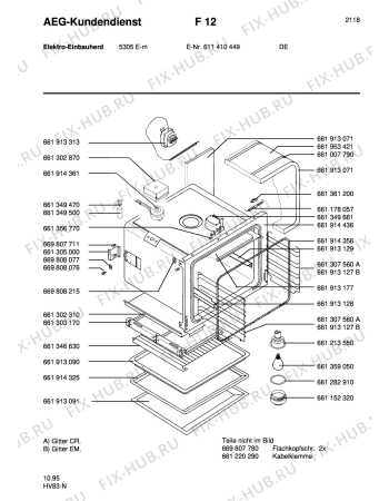 Взрыв-схема плиты (духовки) Aeg COMP. 5305E-M - Схема узла Section2